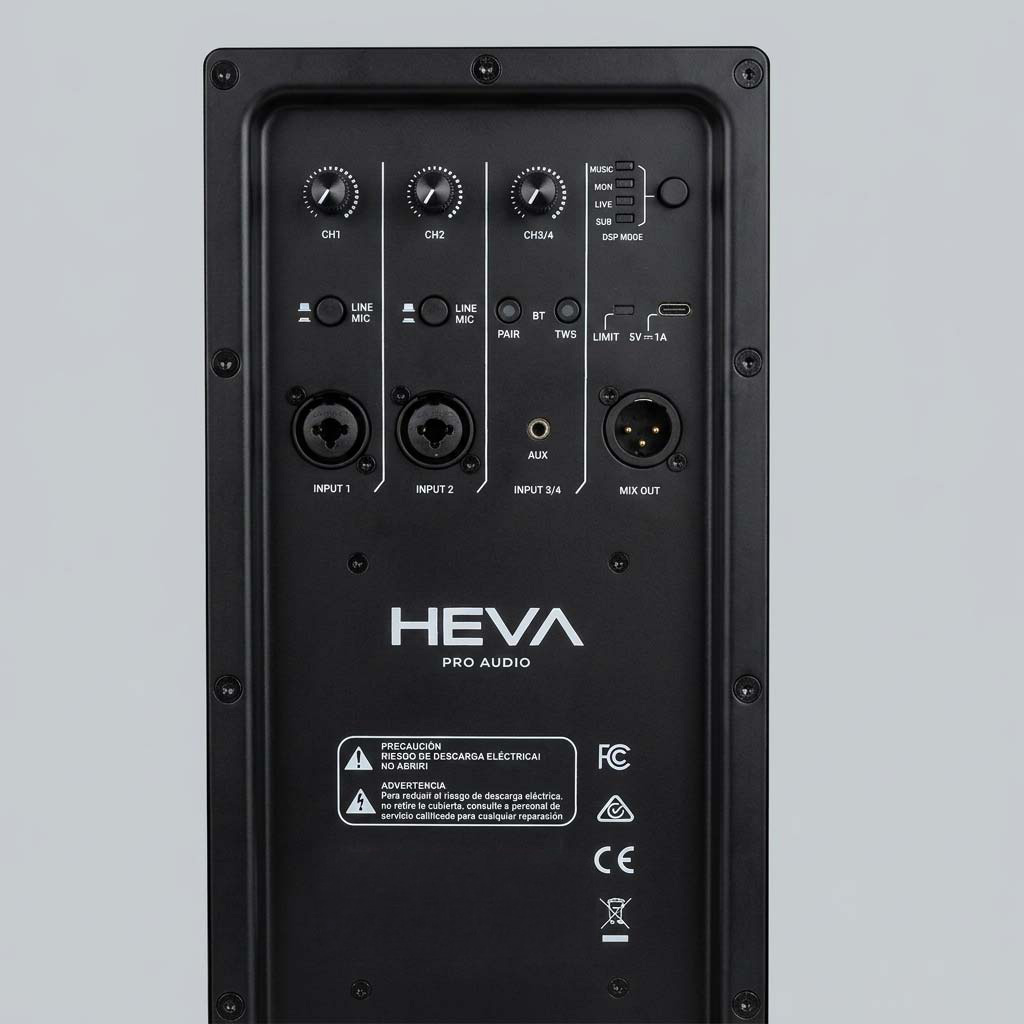 BAFLE ACTIVO HEVA PRO AUDIO 12" C12 - Imagen 3