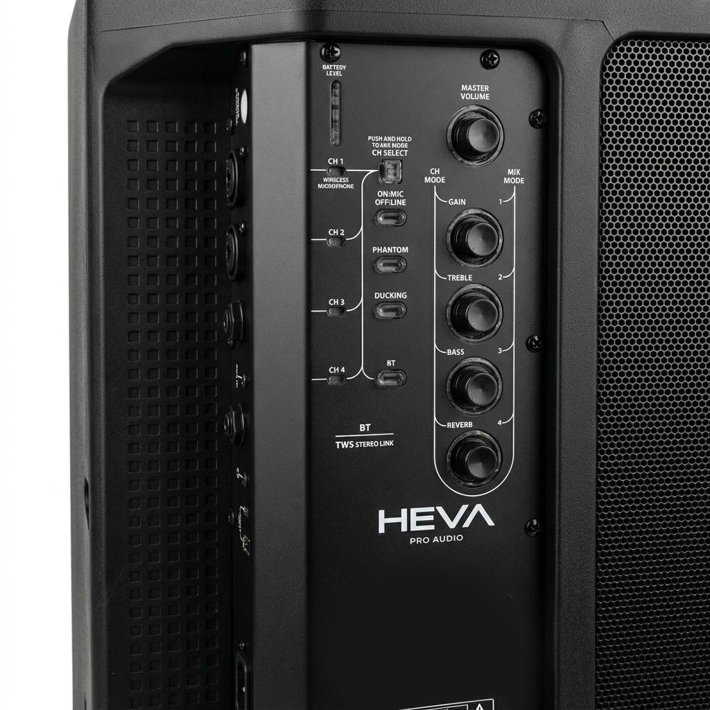 BAFLE ACTIVO HEVA PRO AUDIO 8" CON BATERIA PB200 - Imagen 3